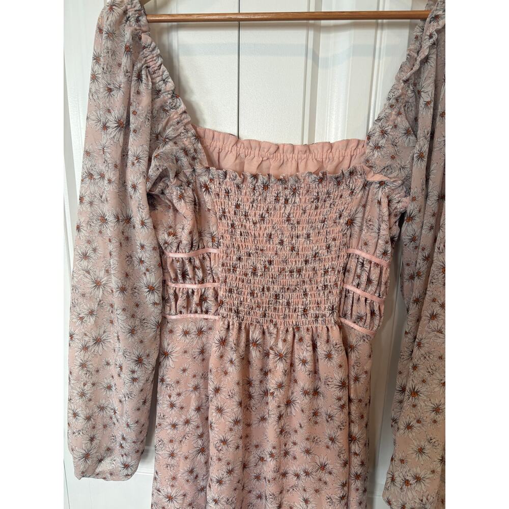 Way Pink FLoral Midi Dress Size Medium - Picture 6 of 9